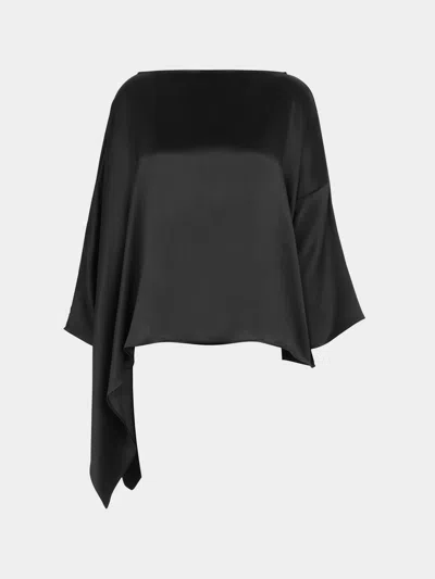 Dušan Silk Asymmetric T-shirt One Size In Black
