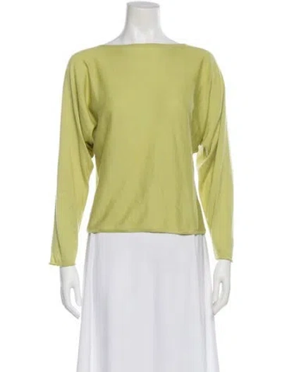 Pre-owned Dušan Silk Bateau Neckline Top In Green