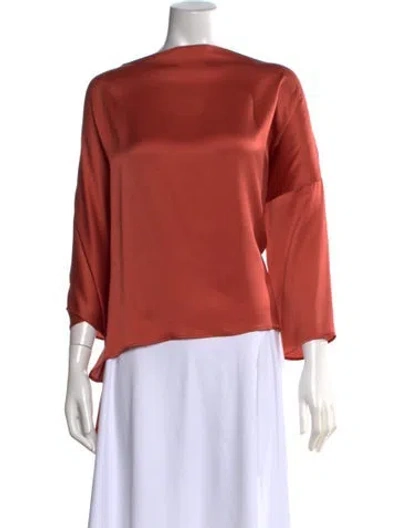 Pre-owned Dušan Silk Bateau Neckline Top In Pink