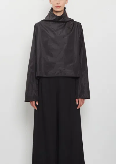 Dušan Silk Batwing T-neck Top In Black