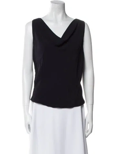 Pre-owned Dušan Silk Cowl Neck Top In Black