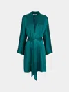 Dušan Silk Long Robe Size: M In Blue