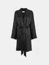 Dušan Silk Long Robe Size: S In Black