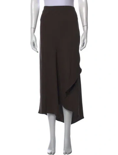 Pre-owned Dušan Silk Long Skirt In Brown