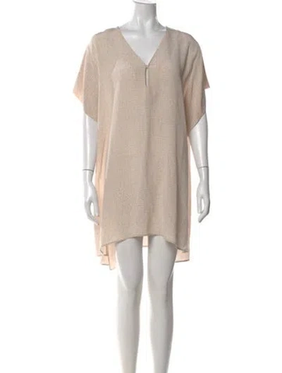 Pre-owned Dušan Silk Mini Dress In Neutral