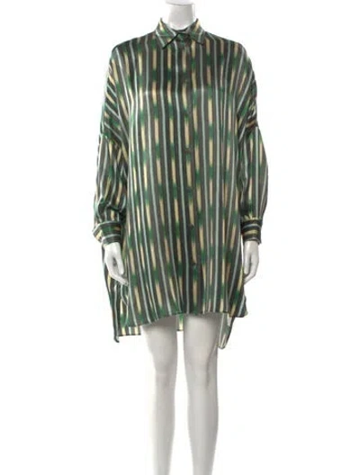 Pre-owned Dušan Silk Mini Dress W/ Tags In Green