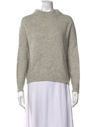Pre-owned Dušan Silk Mock Neck Sweater In Grey