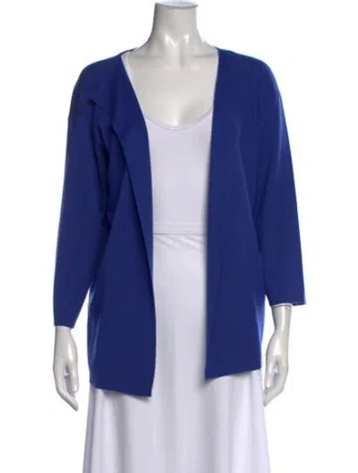 Pre-owned Dušan Silk Open Front Sweater In Blue