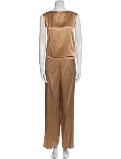 Pre-owned Dušan Silk Pant Set In Neutral
