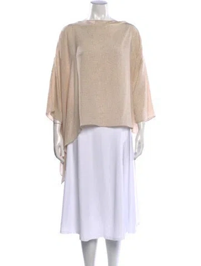 Pre-owned Dušan Silk Patterned Top In Neutrals