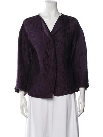 Pre-owned Dušan Silk Printed Jacket In Purple