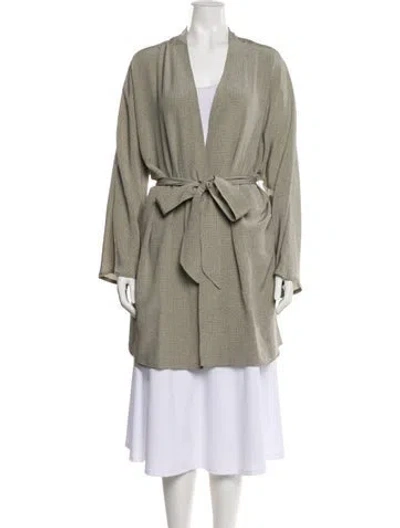 Pre-owned Dušan Silk Robe In Gray