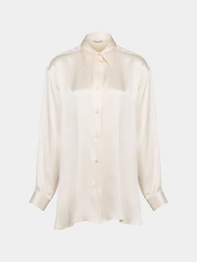 Dušan Silk Shirt Size: M In Neutral