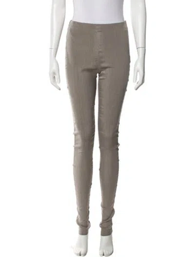 Pre-owned Dušan Silk Skinny Leg Pants In Gray