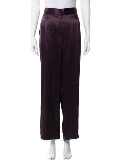 Pre-owned Dušan Silk Skinny Leg Pants In Purple