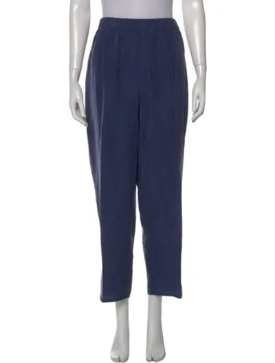 Pre-owned Dušan Silk Straight Leg Pants In Blue