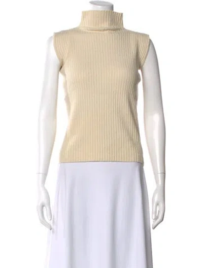 Pre-owned Dušan Silk Turtleneck Sweater In Neutral
