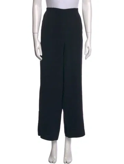 Pre-owned Dušan Silk Wide Leg Pants In Black