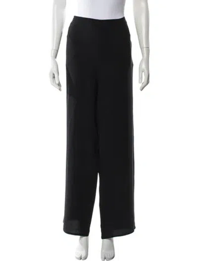 Pre-owned Dušan Silk Wide Leg Pants In Black