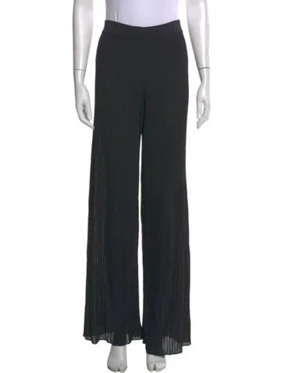 Pre-owned Dušan Silk Wide Leg Pants In Black