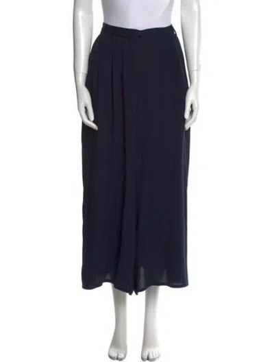 Pre-owned Dušan Silk Wide Leg Pants In Blue