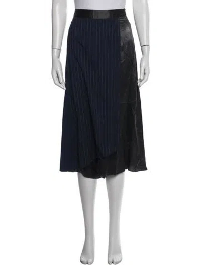 Pre-owned Dušan Silk Wide Leg Pants In Blue