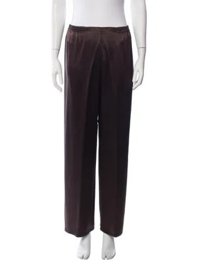 Pre-owned Dušan Silk Wide Leg Pants In Brown