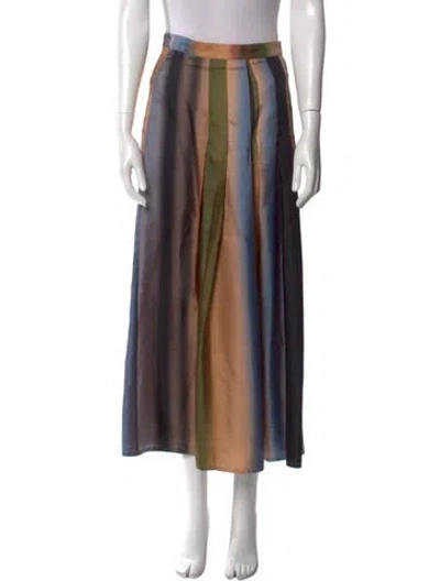 Pre-owned Dušan Silk Wide Leg Pants In Multi