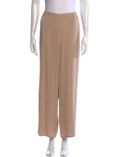 Pre-owned Dušan Silk Wide Leg Pants In Neutral