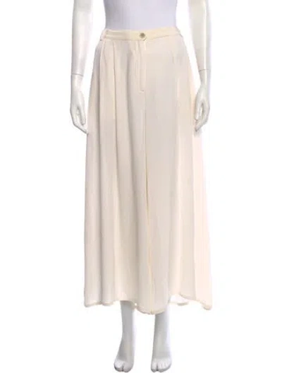 Pre-owned Dušan Silk Wide Leg Pants In Neutrals