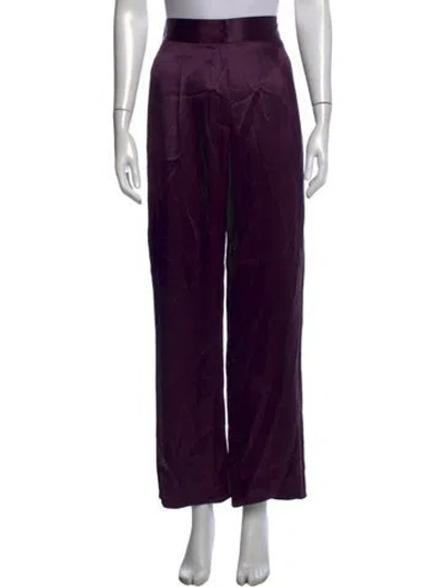 Pre-owned Dušan Silk Wide Leg Pants In Purple