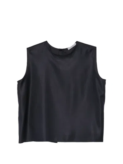 Dušan Sleeveless Back-slit Top In Blue