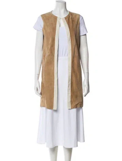 Pre-owned Dušan Suede Coat In Neutral