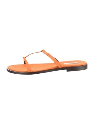 Pre-owned Dušan Suede Flats In Orange