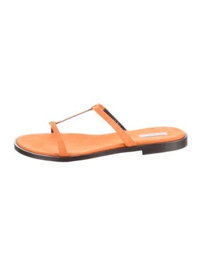 Pre-owned Dušan Suede Flats W/ Tags In Orange