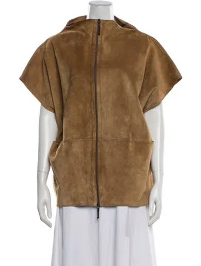 Pre-owned Dušan Suede Vest In Neutral