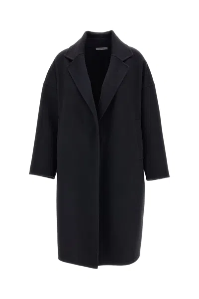 Dušan Unlined Cashmere Coat With Classic Open Lapels And Oversized Silhouette In Black