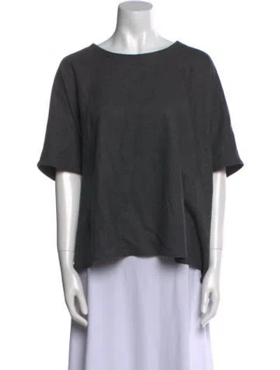 Pre-owned Dušan Virgin Wool Bateau Neckline T-shirt In Gray