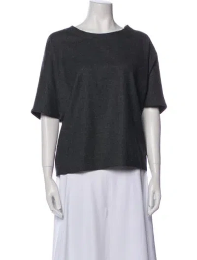 Pre-owned Dušan Virgin Wool Bateau Neckline T-shirt In Gray