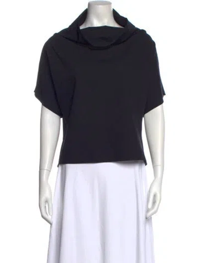 Pre-owned Dušan Virgin Wool Cowl Neck Top In Black