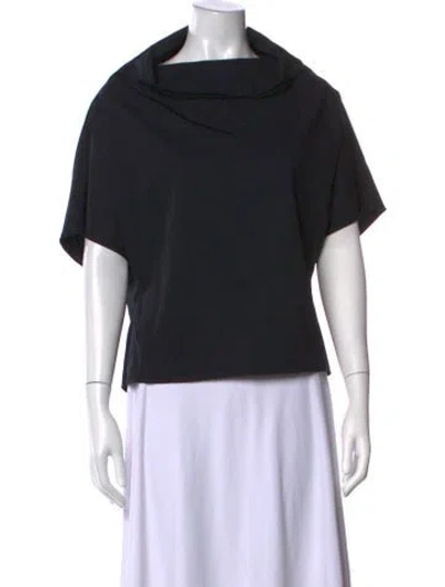 Pre-owned Dušan Virgin Wool Cowl Neck Top In Blue
