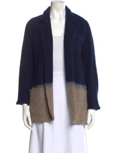 Pre-owned Dušan Virgin Wool Striped Sweater In Blue