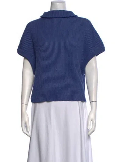 Pre-owned Dušan Virgin Wool Turtleneck Sweater In Blue
