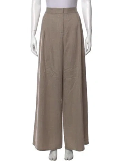 Pre-owned Dušan Virgin Wool Wide Leg Pants In Brown