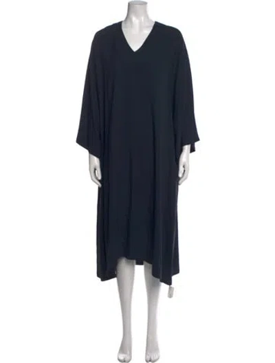 Pre-owned Dušan V-neck Knee-length Dress In Blue