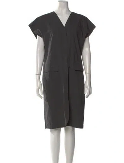 Pre-owned Dušan V-neck Knee-length Dress In Gray
