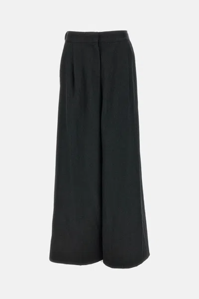 Dušan Pleated Wide-leg Trousers In Black