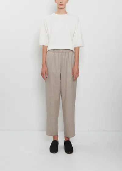 Dušan Wool Flannel Carrot Pants In Oatmeal