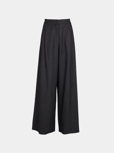 Dušan Wool Flannel Wide-leg Trousers Size: M In Black
