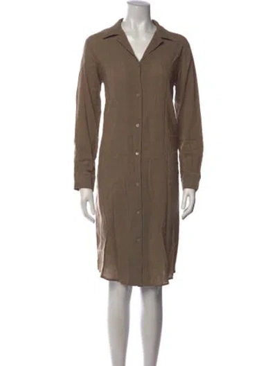 Pre-owned Dušan Wool Knee-length Dress In Brown